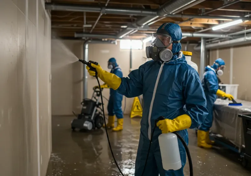 Basement Sanitization and Antimicrobial Treatment process in Eclectic, AL